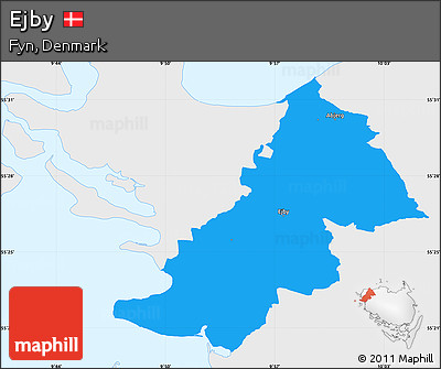 Political Simple Map of Ejby, single color outside