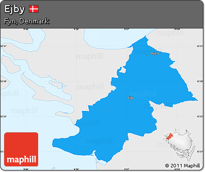 Political Simple Map of Ejby, single color outside