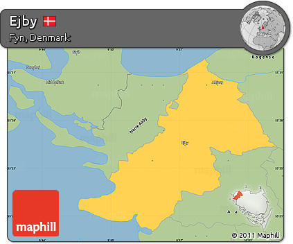 Savanna Style Simple Map of Ejby