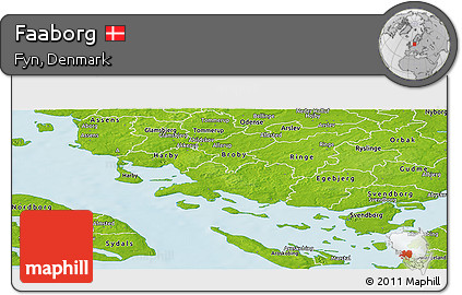Physical Panoramic Map of Faaborg