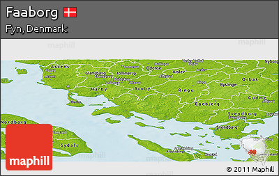 Physical Panoramic Map of Faaborg