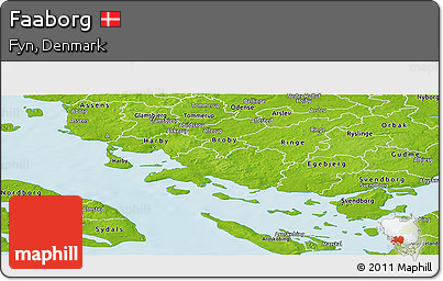 Physical Panoramic Map of Faaborg