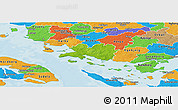 Physical Panoramic Map of Faaborg, political outside