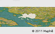 Shaded Relief Panoramic Map of Faaborg, satellite outside
