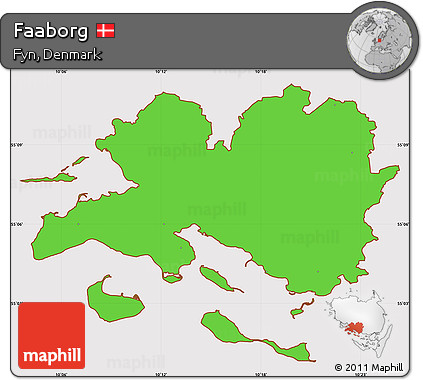 Political Simple Map of Faaborg, cropped outside