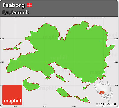 Political Simple Map of Faaborg, cropped outside