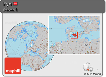Gray Location Map of Fyn