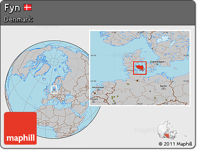 Gray Location Map of Fyn