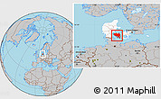 Gray Location Map of Fyn, highlighted country