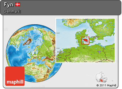Physical Location Map of Fyn