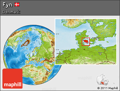 Physical Location Map of Fyn
