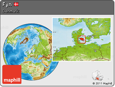 Physical Location Map of Fyn