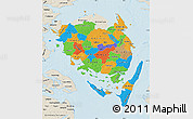 Political Map of Fyn, shaded relief outside