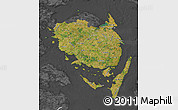 Satellite Map of Fyn, darken, desaturated