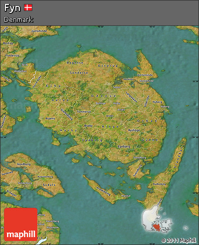 Satellite Map of Fyn