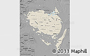 Shaded Relief Map of Fyn, darken, desaturated