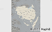 Shaded Relief Map of Fyn, darken, semi-desaturated