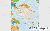 Shaded Relief Map of Fyn, political outside