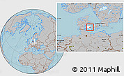 Gray Location Map of Orbak, highlighted parent region, hill shading