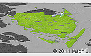 Physical Panoramic Map of Fyn, darken, desaturated