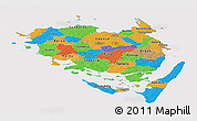 Political Panoramic Map of Fyn, cropped outside