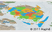 Political Panoramic Map of Fyn, semi-desaturated