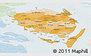 Political Shades Panoramic Map of Fyn, lighten