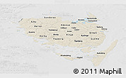 Shaded Relief Panoramic Map of Fyn, lighten, desaturated
