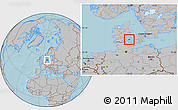 Gray Location Map of Ringe, hill shading