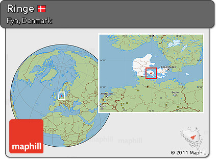 Savanna Style Location Map of Ringe, highlighted country