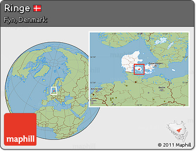 Savanna Style Location Map of Ringe, highlighted country