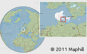 Savanna Style Location Map of Ringe, highlighted country, hill shading