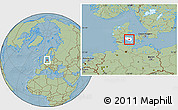 Savanna Style Location Map of Ringe, highlighted parent region, hill shading