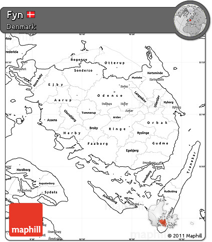 Blank Simple Map of Fyn