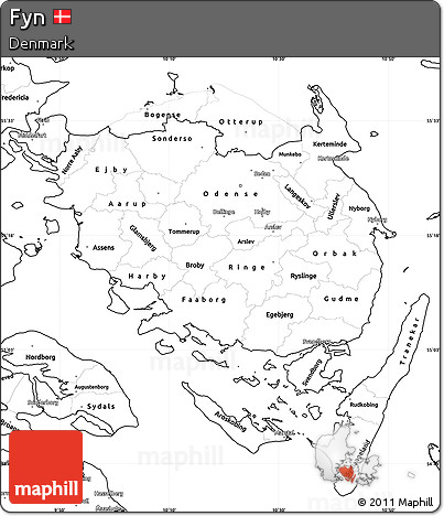 Blank Simple Map of Fyn