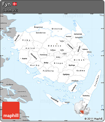 Gray Simple Map of Fyn