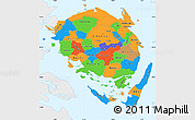 Political Simple Map of Fyn, single color outside