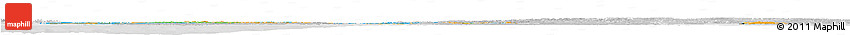 Political Horizon Map of Denmark, lighten, desaturated