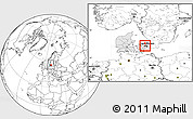 Blank Location Map of Ballerup, highlighted country, highlighted parent region, within the entire country