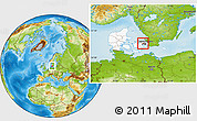 Physical Location Map of Ballerup, highlighted country, highlighted parent region