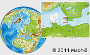 Physical Location Map of Ballerup, highlighted country