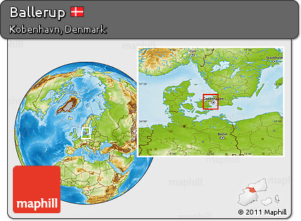Physical Location Map of Ballerup, highlighted parent region