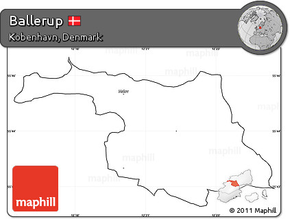 Blank Simple Map of Ballerup, cropped outside