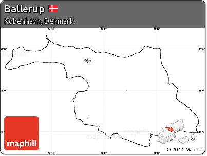 Blank Simple Map of Ballerup, cropped outside