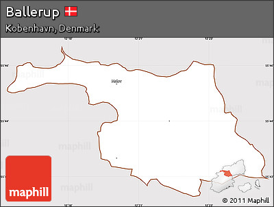 Classic Style Simple Map of Ballerup, cropped outside
