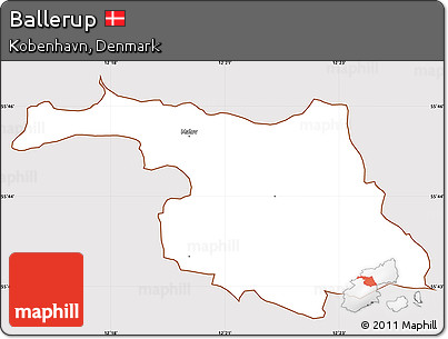 Classic Style Simple Map of Ballerup, cropped outside