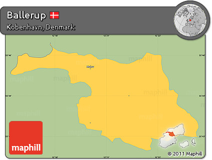 Savanna Style Simple Map of Ballerup, single color outside