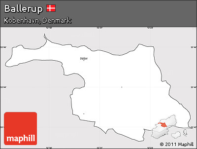 Silver Style Simple Map of Ballerup, cropped outside