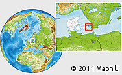 Physical Location Map of Brondby, highlighted country