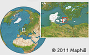 Satellite Location Map of Greve, highlighted country
